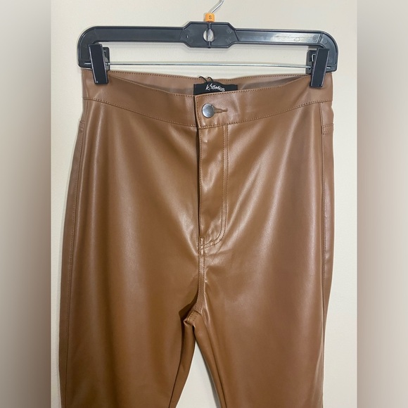 NWT Kosmios faux leather pants for women Size 11 Brown.new With Tag - Picture 3 of 13
